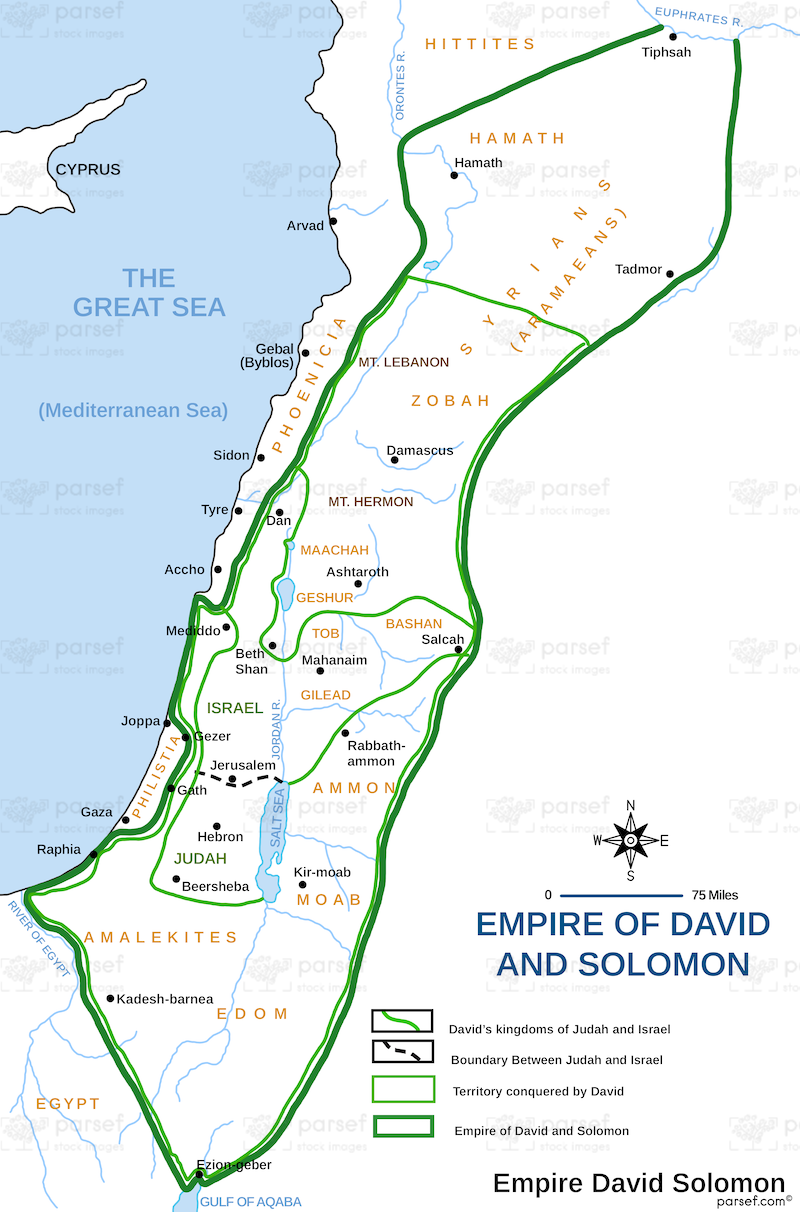 I Chronicles Empires of David and Solomon Map bible map