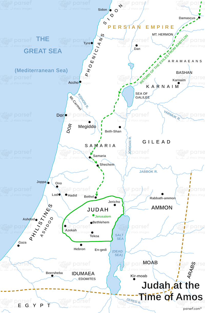 Amos Judah Map bible map