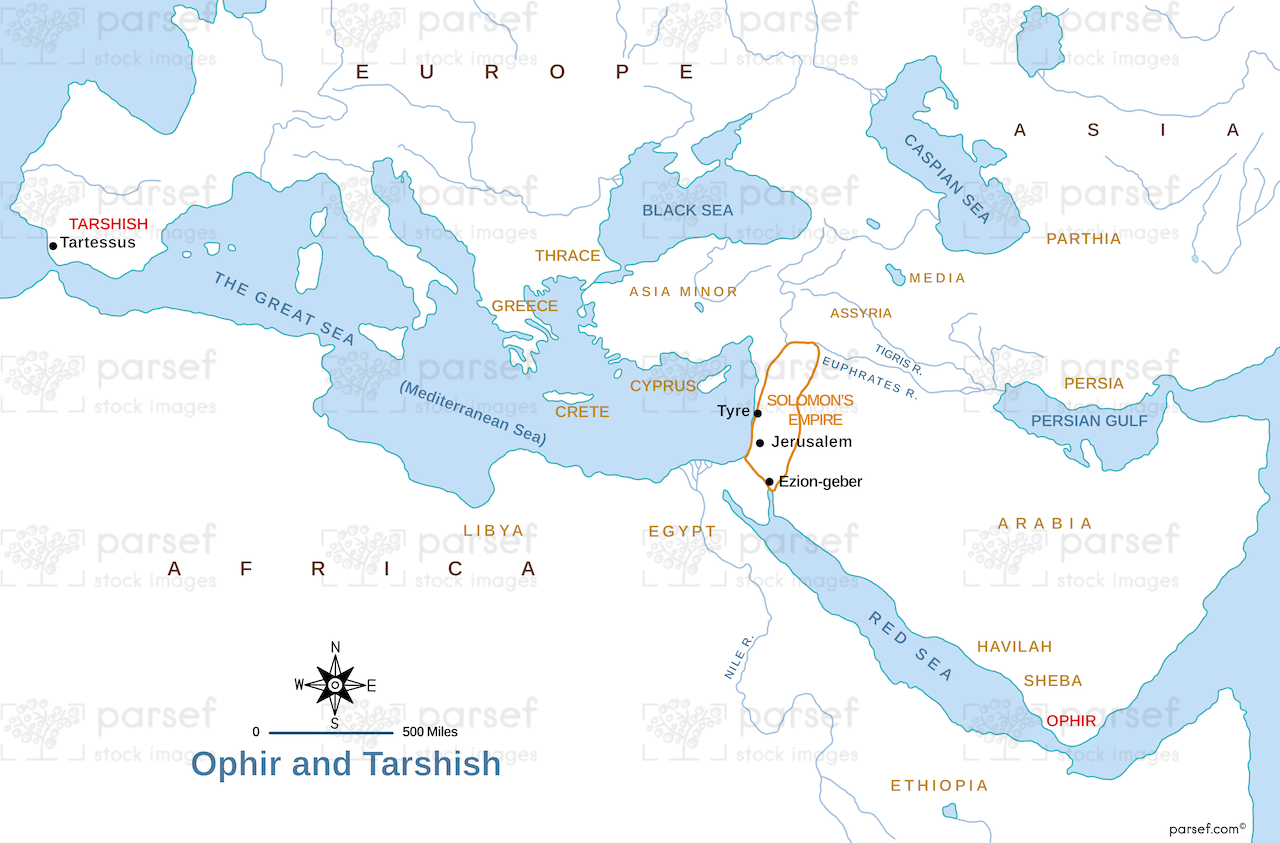 Ophir and Tarshish Map bible map